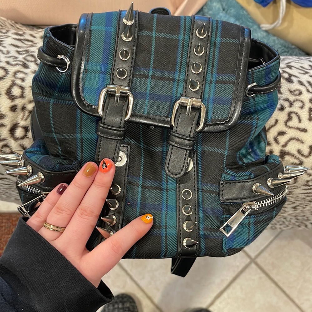 DEATHLY BORED PLAID MINI BACKPACK